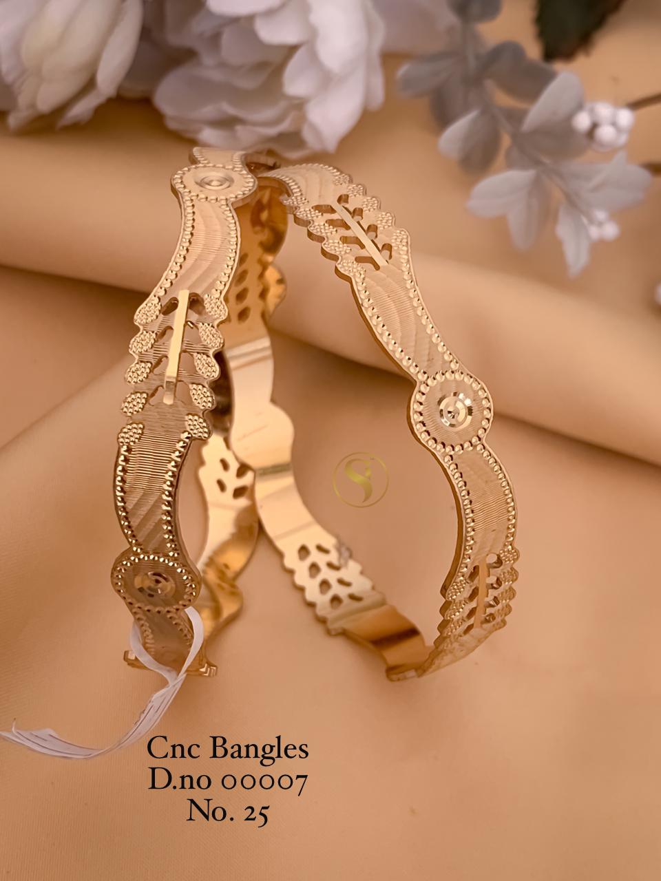 25 Cnc Gold Plated Bangles Wholesale Shop In Surat
